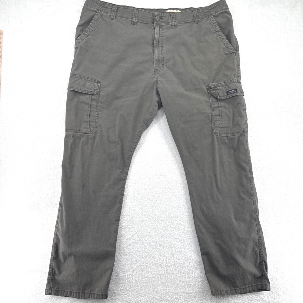 Wrangler Mens Cargo Pants 44x32 Gray Relaxed Fit Utility Ripstop 1070ABWOD